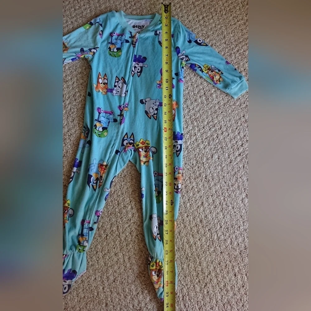 Bluey Toddler One Piece Sleeper Pajamas, Size 3T